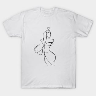 Abstract Woman One Line Art T-Shirt